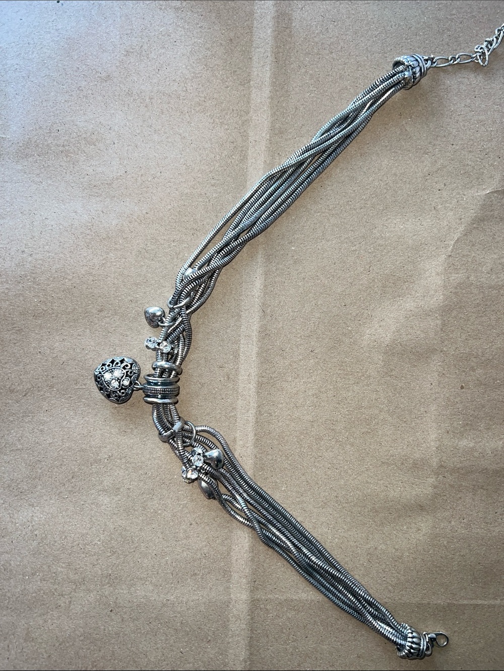Vintage Princess vibes Silver Multi-Strand Charm Necklace - Women's Jewelry
